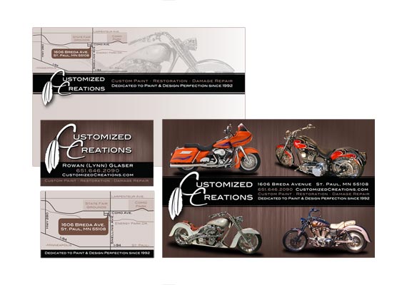 PROJECT: Redesign logo, develop a new brand identity and website. <br> CHALLENGE: She really liked the original logo but it was too complex.  <br> RESULT: I simplified the logo and still incorporated the feathers from the dreamcatcher in the old logo. She LOVED it. I came up with a professional, rich,  brand identity that her audiance would be drawn to. And, I had her paint my motorcycle!   