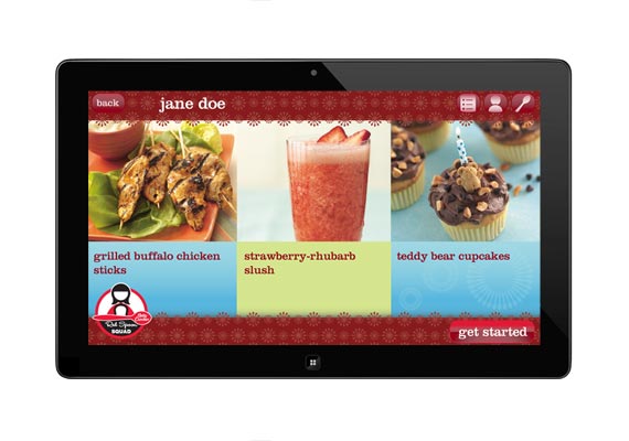 PROJECT: Design an app to showcase Microsoft's new Slate tablet. <br> CHALLENGE: Design an easy to use interface that could be seen from a distance. <br> RESULT: Following the existing brand guidlines, I used large images, buttons, and text so the app could be used as a presentation tool. 