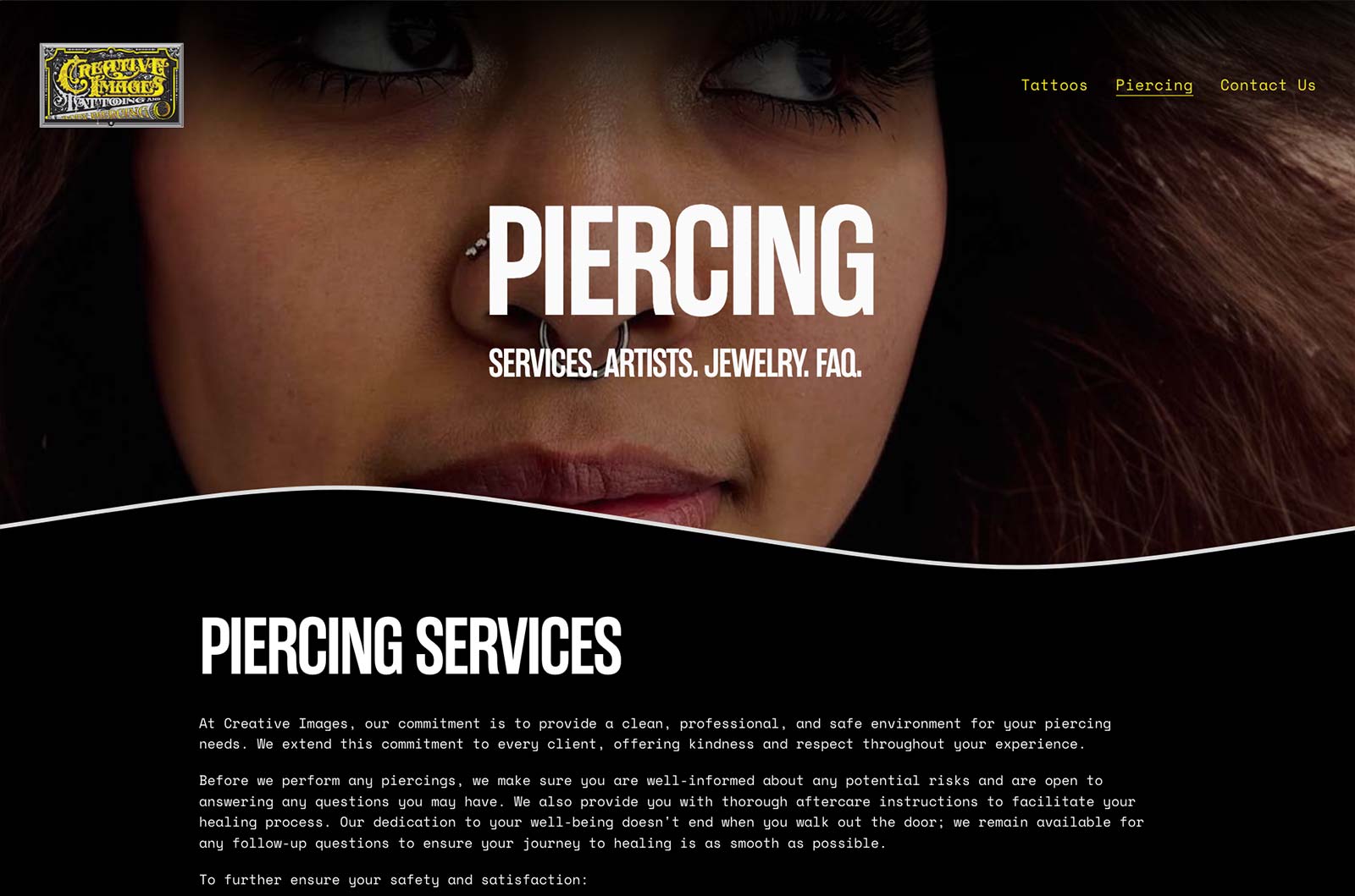 Creative Images Piercing page